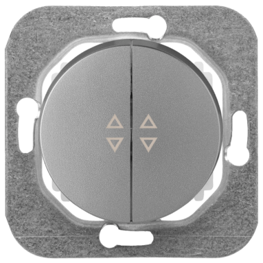 Фотография товара 'Bylectrica Механизм выключателя 2-клавишный проходной, СУ, серия ПРОВАНС, С(6+6) 10-3363 серебро'