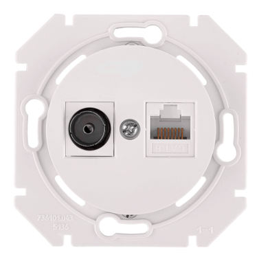 Фотография товара 'Bylectrica Механизм компьютерной розетки +ТВ, СУ, серия ПРОВАНС, ТК-6351 перламутр'