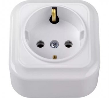 Фотография товара 'Bylectrica Розетка 1-местная ОУ с заземляющим контактом, серия ВАРИАНТ, РА16-0102'