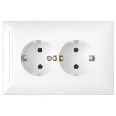 Фотография товара 'Bylectrica Розетка 2-местная СУ с заземляющим контактом, серия СТИЛЬ, РС16-313'