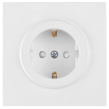 Фотография товара 'Bylectrica Розетка 1-местная СУ с заземляющим контактом со шторкой, серия ПРОВАНС квадрат, РС16-0306'