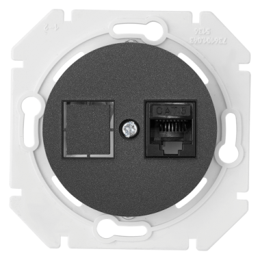 Фотография товара 'Bylectrica Механизм компьютерной розетки 1-местной кат 6е, СУ, серия ПРОВАНС, РК18-6311 графит'