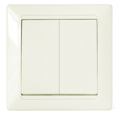 Фотография товара 'Bylectrica Выключатель 2-клавишный СУ IP44, серия СТИЛЬ, С510-829 бежевый'