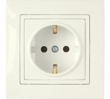 Фотография товара 'Bylectrica Розетка 1-местная, скрытая установка, с заземляющим контактом, серия УЮТ, РС16-339 бежевый'