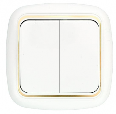 Фотография товара 'Bylectrica Выключатель 2-клавишная, скрытая установка 10А, серия ГАРМОНИЯ ЛЮКС, С56-164 з'