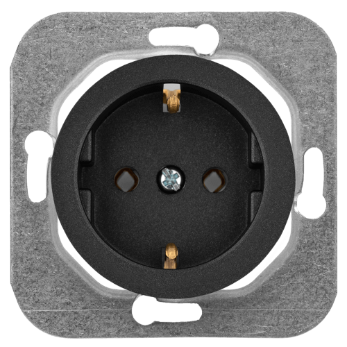 Фотография товара 'Bylectrica Механизм розетки 1-местной СУ с заземляющим контактом, серия ПРОВАНС, РС16-1402 графит'