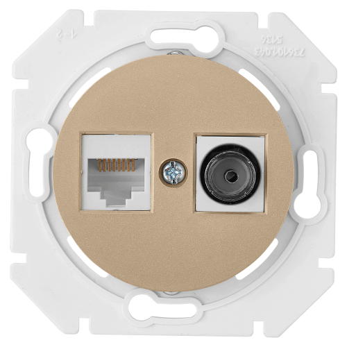 Фотография товара 'Bylectrica Механизм компьютерной розетки +ТВ, СУ, серия ПРОВАНС, ТК-6351 шампань'