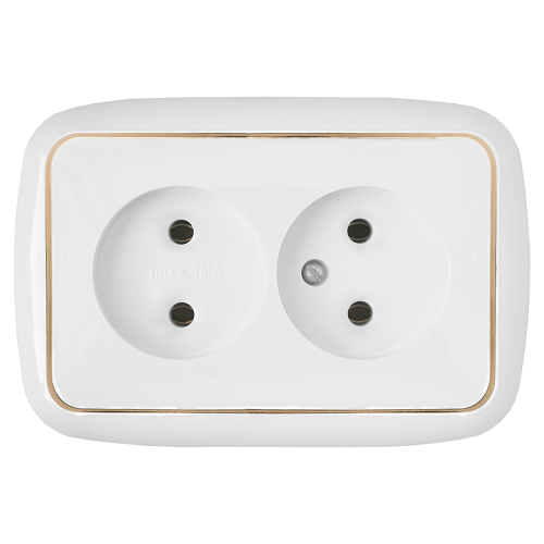 Фотография товара 'Bylectrica Розетка 2-местная СУ, серия ГАРМОНИЯ ЛЮКС, РС16-262 з'