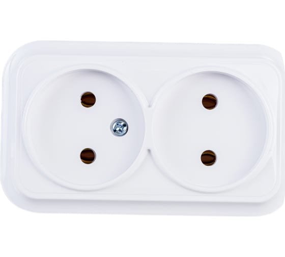 Фотография товара 'Bylectrica Розетка 2-местная ОУ, серия ВАРИАНТ, РА16-0141'