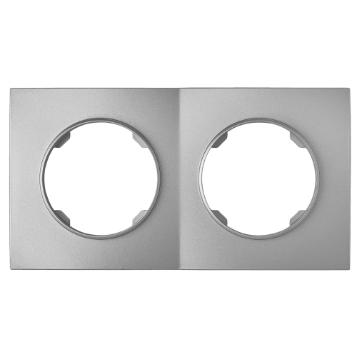 Фотография товара 'Bylectrica Рамка 2-х местная, квадрат серия ПРОВАНС квадрат, ЮЛИГ.735212.498 серебро'