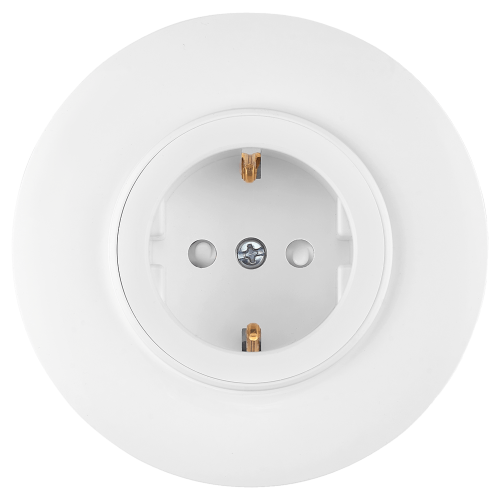 Фотография товара 'Bylectrica Розетка 1-местная СУ с заземляющим контактом со шторкой. (92 мм), серия ПРОВАНС круг, РС16-0406'