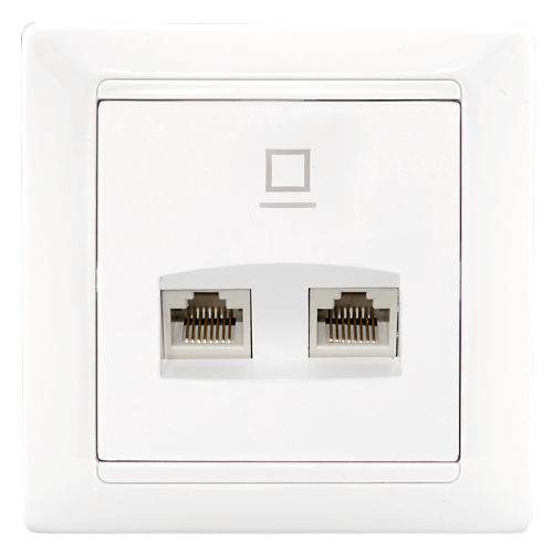 Фотография товара 'Bylectrica Розетка компьютерная 2-местная, серия СТИЛЬ, РК216-014'