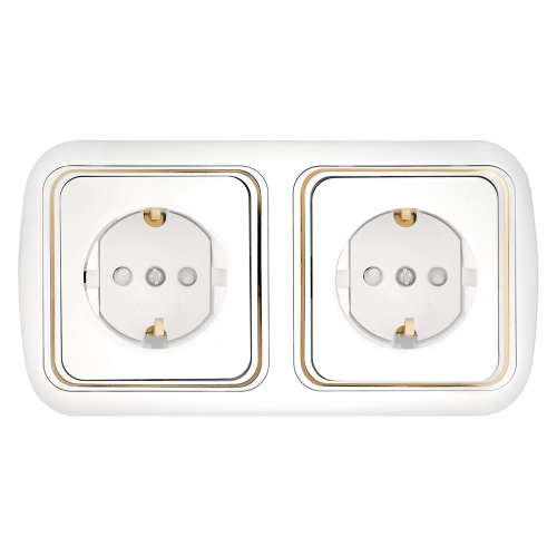 Фотография товара 'Bylectrica Блок 2 розетки с заземляющим контактом СУ со шторкой, серия ГАРМОНИЯ ЛЮКС, РС16-284 з'