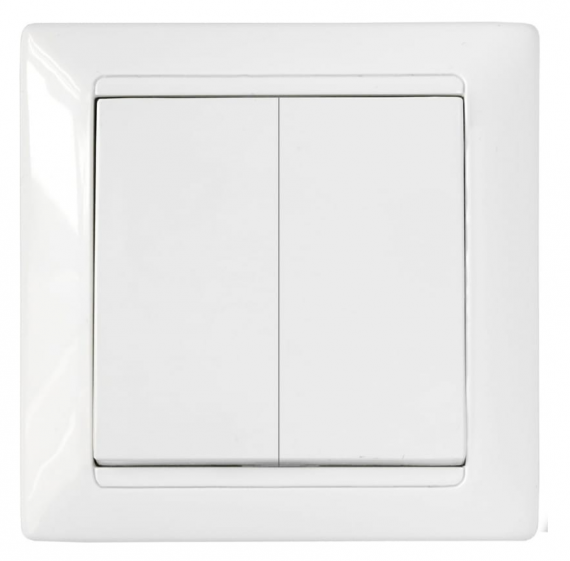 Фотография товара 'Bylectrica Выключатель 2-клавишный СУ, серия СТИЛЬ, С510-803'