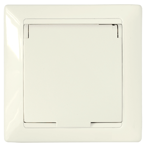 Фотография товара 'Bylectrica Розетка 1-местная СУ с заземляющим контактом со шторкой с крышкой, серия СТИЛЬ, РС16-364 бежевый'