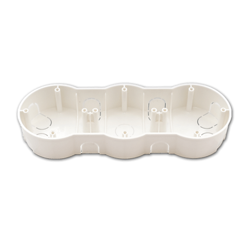 Фотография товара 'Bylectrica Коробка для 3-х местной рамочно-узловой сборки (для бетона и кирпича, 219х77х35 мм), К-221'