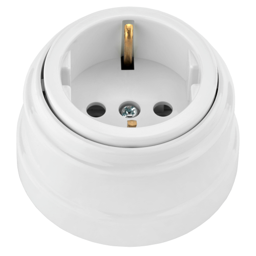 Фотография товара 'Bylectrica Розетка 1-местная с заземляющим контактом 16А ОУ, серия РЕТРО, РА16-0202'