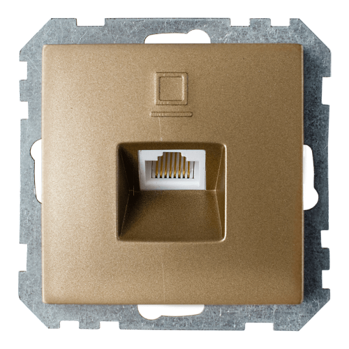 Фотография товара 'Bylectrica Механизм розетки компьютерная+телефон., серия СТИЛЬ, РК18-007 бронза'