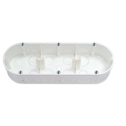 Фотография товара 'Bylectrica Коробка для 3-х местной рамочно-узловой сборки с винтами (для бетона и кирпича, 212х70х42 мм), К-214 исп.1'