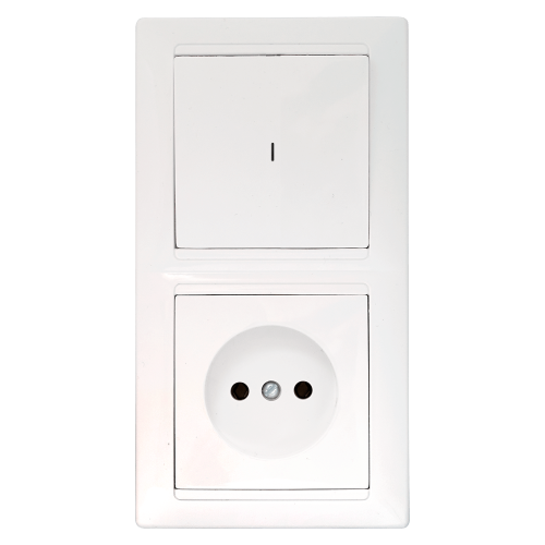 Фотография товара 'Bylectrica Блок (1 выключатель + розетка) СУ с подсветкой, серия СТИЛЬ, В-РЦ-697'