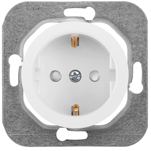 Фотография товара 'Bylectrica Механизм розетки 1-местной СУ с заземляющим контактом со шторкой, серия ПРОВАНС, РС16-1406'