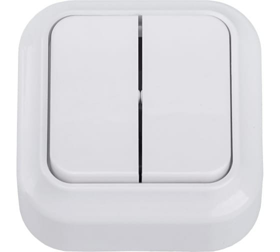 Фотография товара 'Bylectrica Выключатель 2-клавишный, открытая установка 10А, А510-2102'