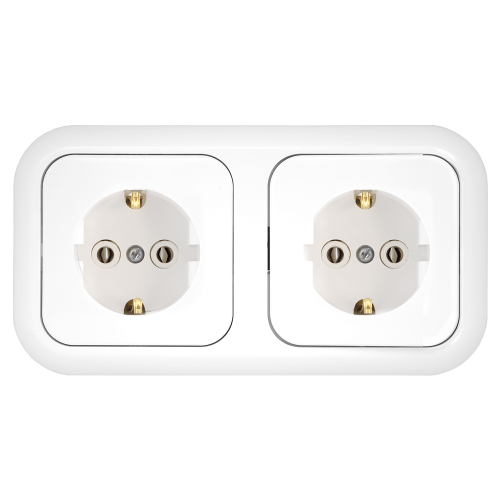 Фотография товара 'Bylectrica Розетка 2-местная СУ с заземляющим контактом на шинах, серия ГАРМОНИЯ, РС16-349'