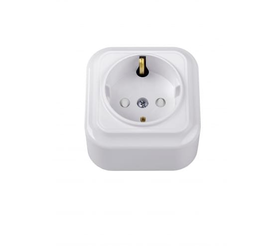 Фотография товара 'Bylectrica Розетка 1-местная ОУ с заземляющим контактом со шторкой, серия ВАРИАНТ, РА16-0106'