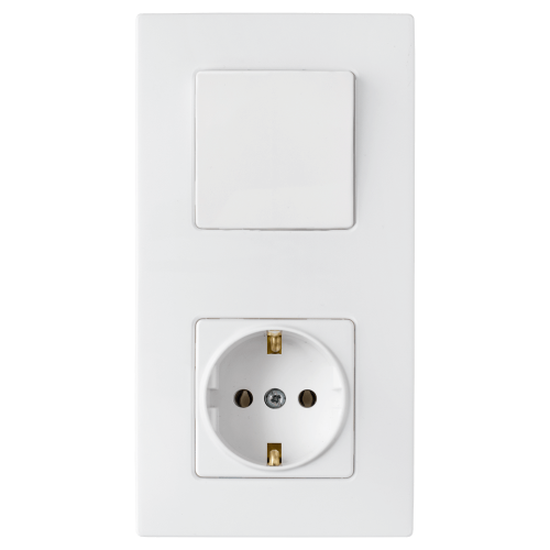 Фотография товара 'Bylectrica Блок (1 выключатель + розетка с заземляющим контактом) СУ, серия МАСТЕР, В-РЦ-7012'