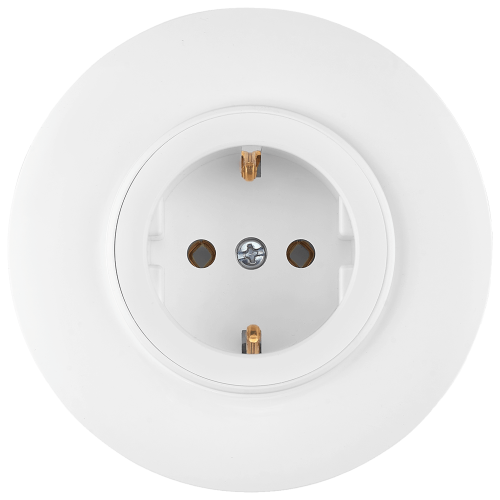 Фотография товара 'Bylectrica Розетка 1-местная СУ с заземляющим контактом (92 мм), серия ПРОВАНС круг, РС16-0402'