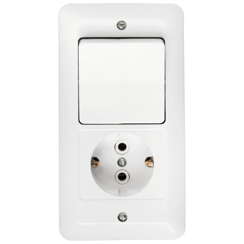 Фотография товара 'Bylectrica Блок 1 выключатель + розетка, скрытой установки, серия ПАРИТЕТ, В-РЦ-647'