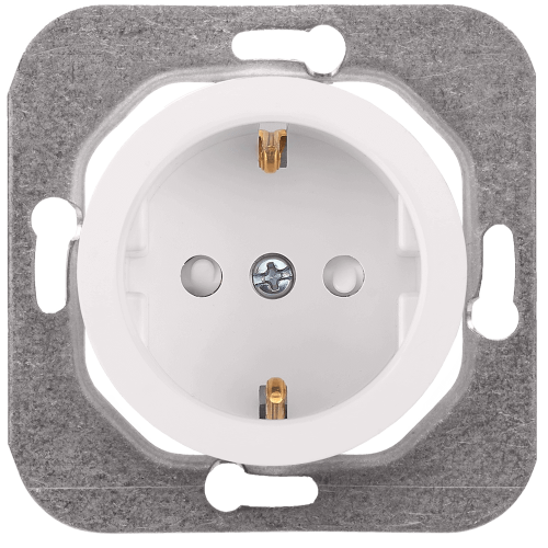 Фотография товара 'Bylectrica Механизм розетки 1-местной СУ с заземляющим контактом со шторкой, серия ПРОВАНС, РС16-1406 перламутр'