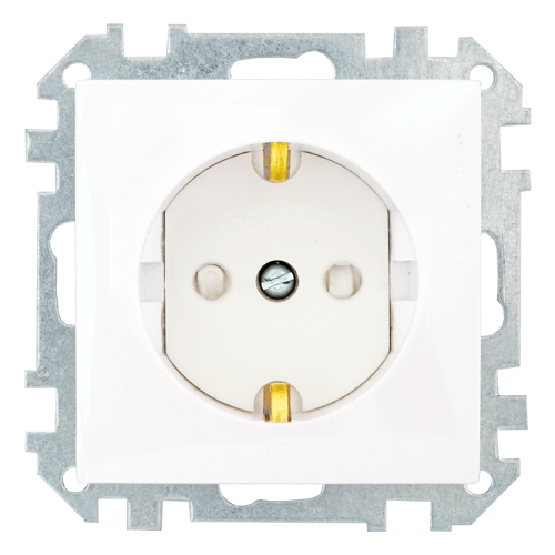 Фотография товара 'Bylectrica Механизм розетки с заземляющим контактом со шторкой, серия СТИЛЬ, РС16-529'