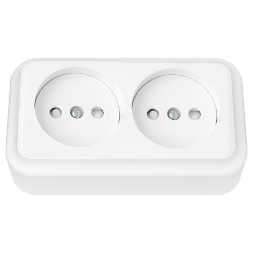 Фотография товара 'Bylectrica Розетка 2-местная ОУ со шторкой, серия ПРАЛЕСКА, РА16-273'