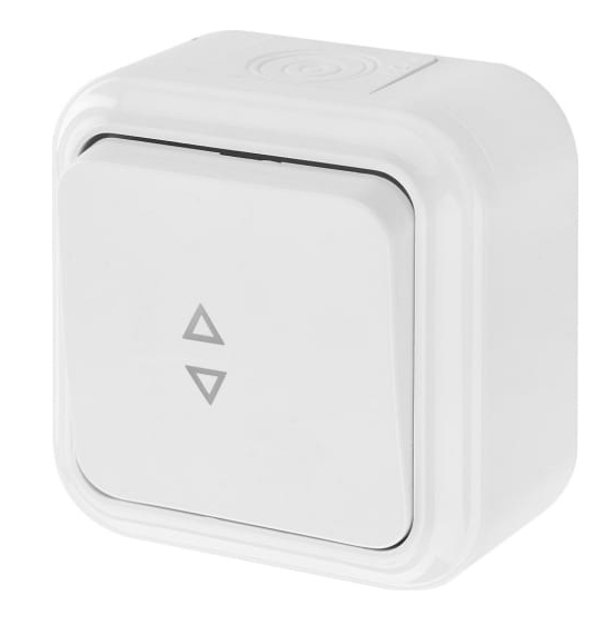 Фотография товара 'Bylectrica Выключатель 1-клавишный ОУ проходной IP54, серия ПРАЛЕСКА АКВА, А610-868'