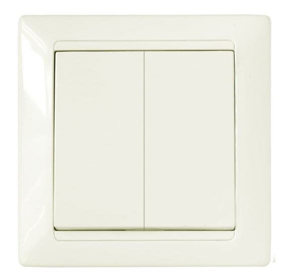 Фотография товара 'Bylectrica Выключатель 2-клавишный СУ, серия СТИЛЬ, С510-803 бежевый'