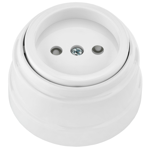 Фотография товара 'Bylectrica Розетка 1-местная без заземляющего контакта со шторками 16А ОУ, серия РЕТРО, РА16-0205'