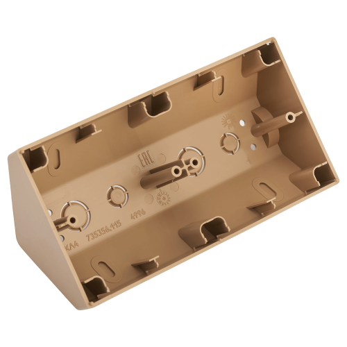 Фотография товара 'Bylectrica Коробка угловая 2-местная для установки выключателя и розетки, серия СТИЛЬ, КУ-442 коричневый'