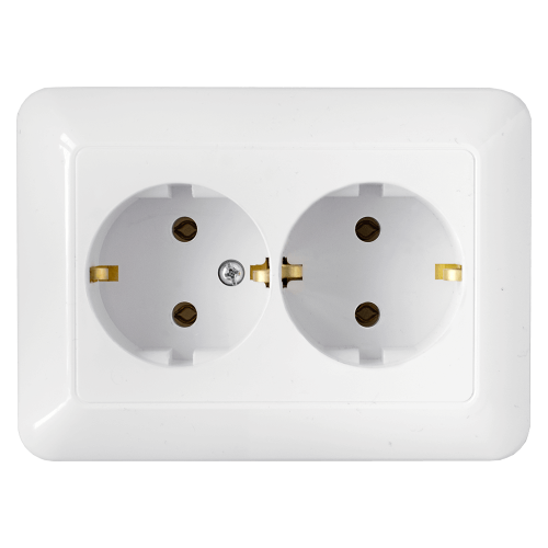 Фотография товара 'Bylectrica Розетка 2-местная СУ с заземляющим контактом, серия ПАРИТЕТ, РС16-484'