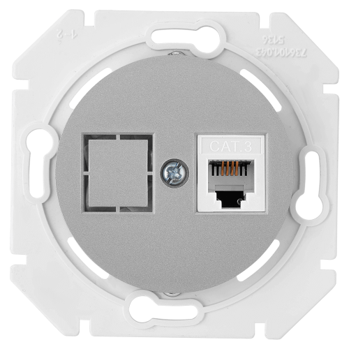 Фотография товара 'Bylectrica Механизм телефонной розетки 1-местной, СУ, серия ПРОВАНС, ТР4-6301 серебро'