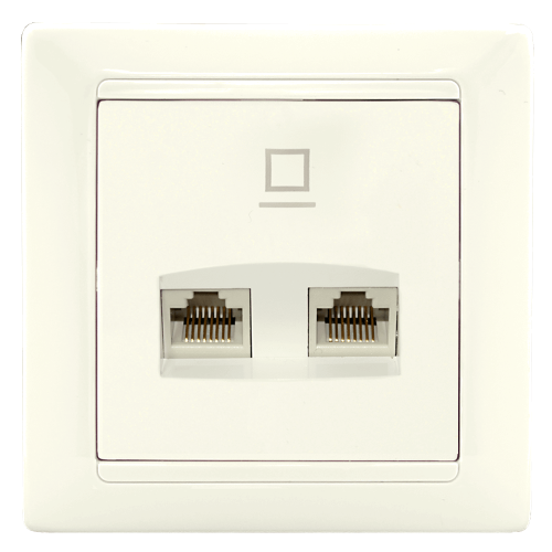 Фотография товара 'Bylectrica Розетка компьютерная 2-местная, серия СТИЛЬ, РК216-014 бежевый'