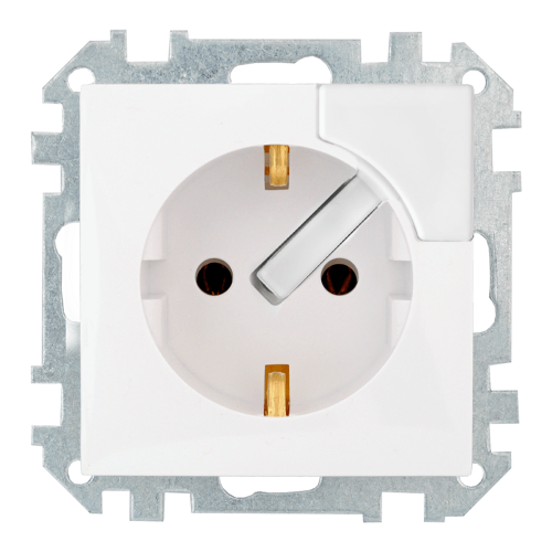 Фотография товара 'Bylectrica Механизм розетки с заземляющим контактом с выталкивателем вилки, серия СТИЛЬ, РС16-539'
