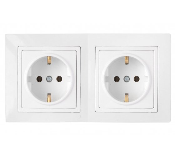 Фотография товара 'Bylectrica Розетка 2-местная СУ с заземляющим контактом на шинах, серия УЮТ, РС16-753'