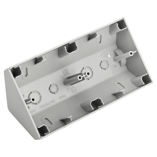 Фотография товара 'Bylectrica Коробка угловая 2-местная для установки выключателя и розетки, серия СТИЛЬ, КУ-442 серый'