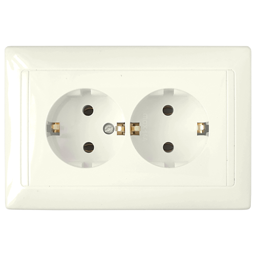 Фотография товара 'Bylectrica Розетка 2-местная СУ с заземляющим контактом, серия СТИЛЬ, РС16-313 бежевый'