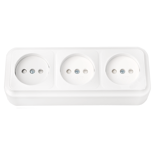 Фотография товара 'Bylectrica Розетка 3-местная ОУ со шторкой, серия ПРАЛЕСКА, РА16-275'