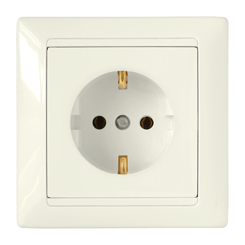 Фотография товара 'Bylectrica Розетка 1-местная СУ с заземляющим контактом, серия СТИЛЬ, РС16-306 бежевый'