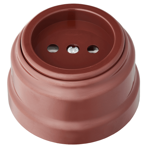 Фотография товара 'Bylectrica Розетка 1-местная без заземляющего контакта 16А ОУ, серия РЕТРО, РА16-0201 коричневый'