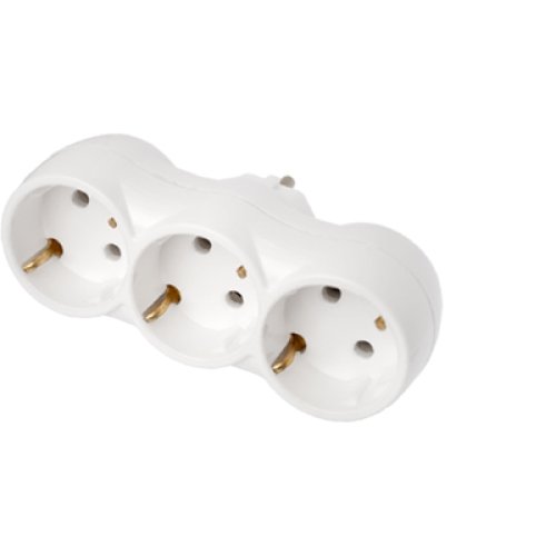 Фотография товара 'Bylectrica Разветвитель трехместный (прямой) с заземляющим контактом, РВ16-375'