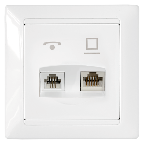 Фотография товара 'Bylectrica Розетка комбинированная оконечная (комп+тел), серия СТИЛЬ, ТРК-003'